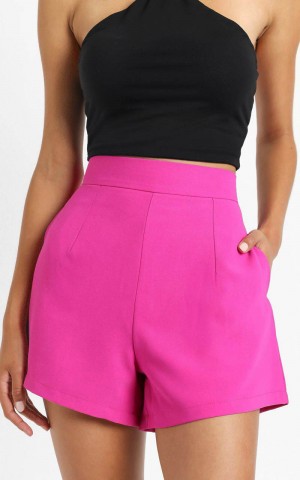 Showpo Along The Ride Mini Shorts - Tailored Shorts Hot Pink | JCKZIM563