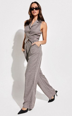 Showpo Andie Pants - High Waist Tailored Pants Grey | MUBRIO942