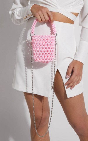 Showpo Chonamie Beaded Mini Crossbody Bag Pink | VLWPZA105