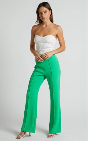 Showpo Jessa Pants - High Waisted Pants Green | KMRCFW473