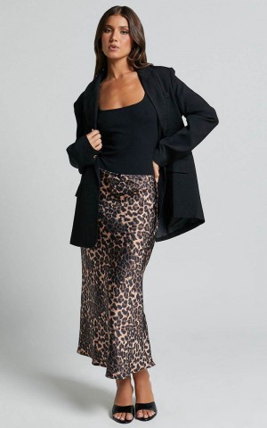 Showpo Lioness - Enigmatic Maxi Skirt Leopard | DKZTXO186