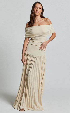 Showpo Lioness - Field Of Dreams Maxi Dress Oatmeal | VPXSWC876