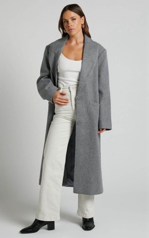 Showpo Lioness - Olsen Coat Slate | WGFKXH835