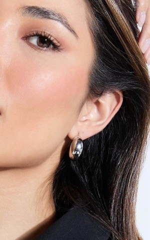 Showpo Nicole Teardrop Earrings Silver | NAXQWL751