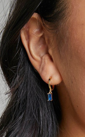 Showpo Noni Drop Earrings Gold & Blue | ZBMUEY180