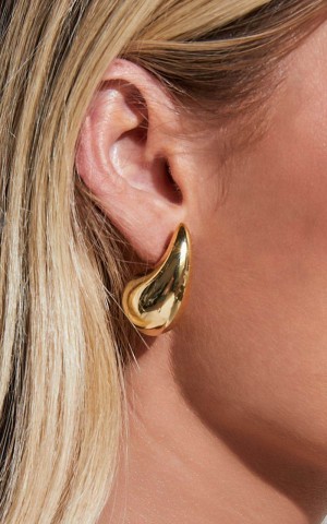 Showpo Renner Earrings - Teardrop Statement Earrings Gold | DFQGSK068