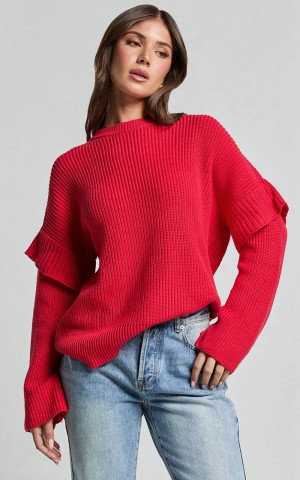 Showpo Sndys The Label - Marabella Knit Jumper Cherry | NVEYXT016