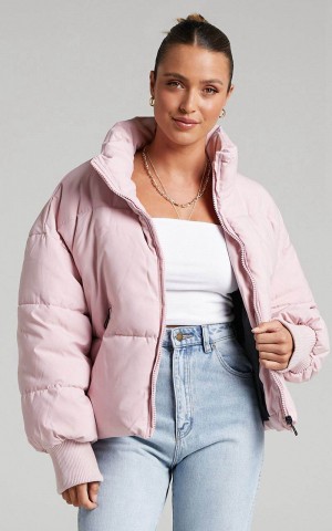 Showpo Windsor Jacket - Puffer Jacket Pink | BRQIKL740