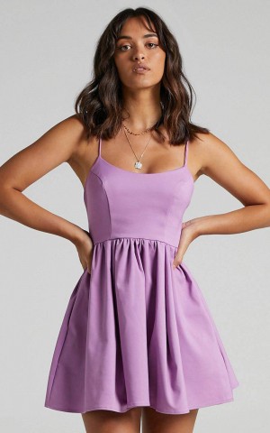 Showpo You Got Nothing To Prove A-Line Mini Dress Lilac | KHLEWS589