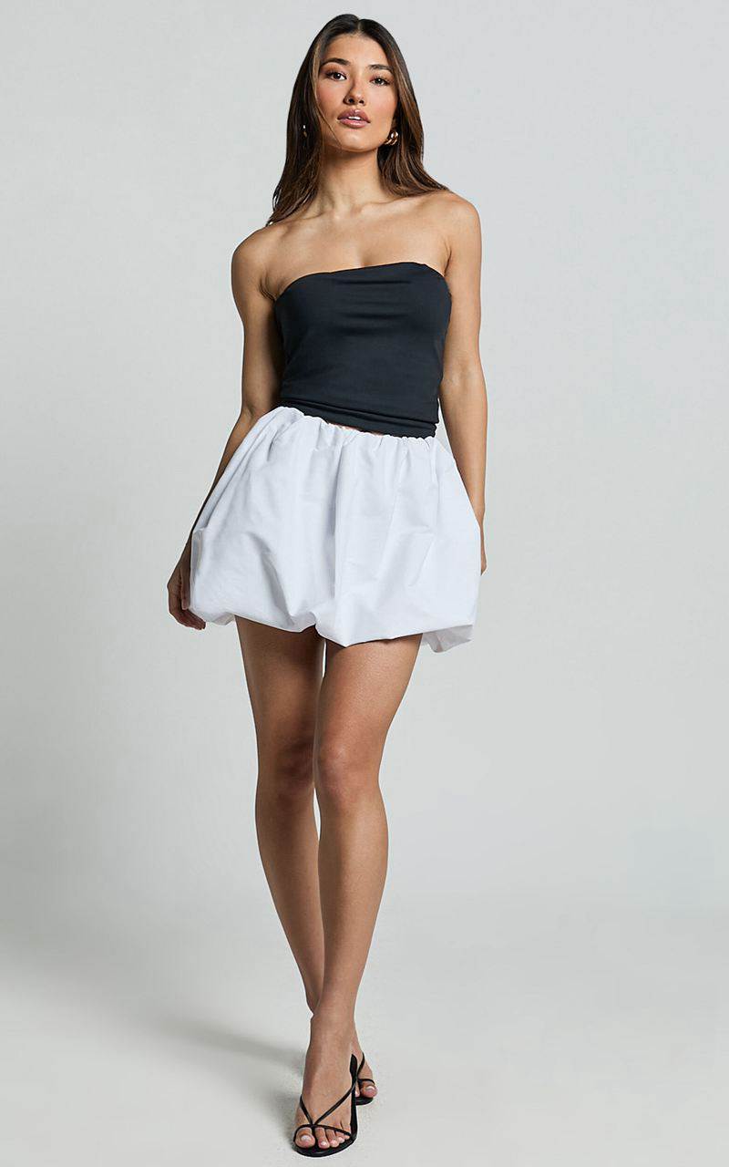 Showpo Abbey Mini Skirt - Bubble Hem Skirt White | JVGKHC018