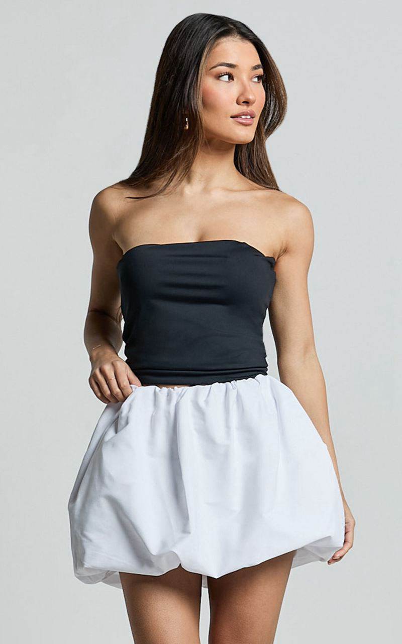 Showpo Abbey Mini Skirt - Bubble Hem Skirt White | JVGKHC018