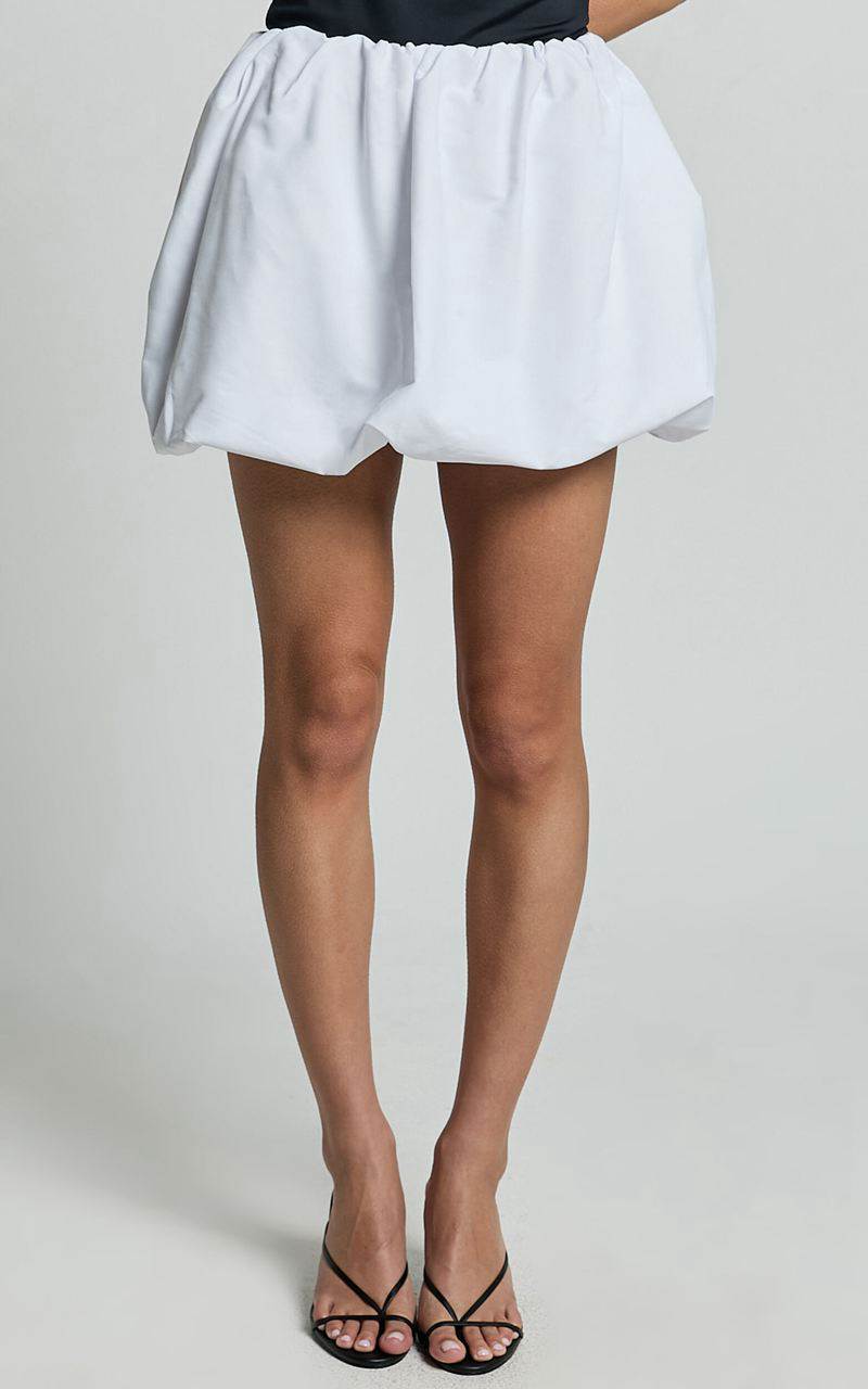 Showpo Abbey Mini Skirt - Bubble Hem Skirt White | JVGKHC018