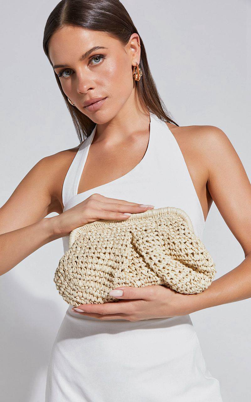 Showpo Amalfi Natural Weave Clutch Natural | XERBGN901