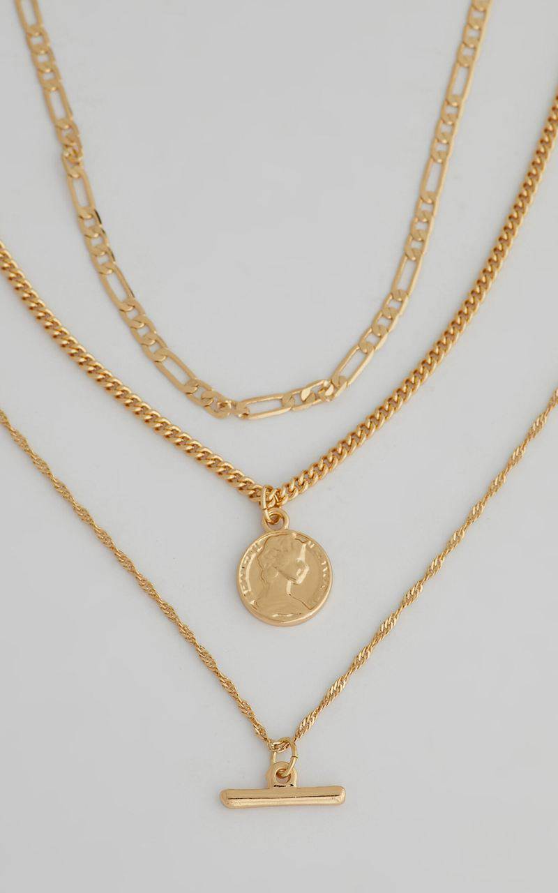 Showpo Arialla Multi Layered Chain Necklace Gold | AMVPNF186