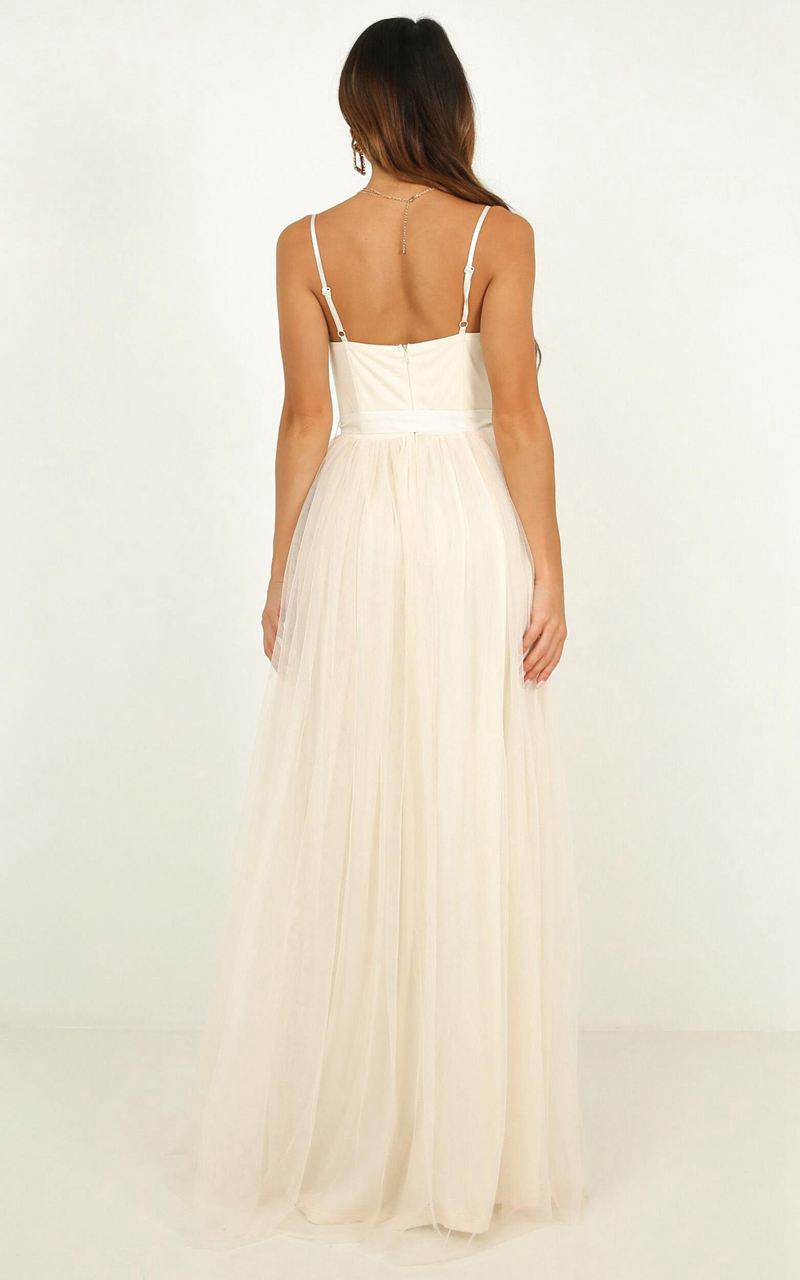 Showpo At The Altar Bodice Maxi Dress Cream | MPABQI164