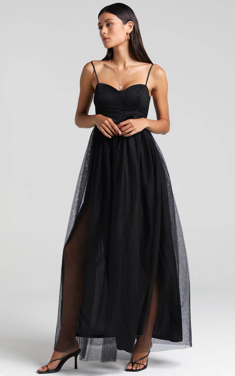 Showpo At The Altar Midi Dress - Bodice Dress Black | BOEDWK678