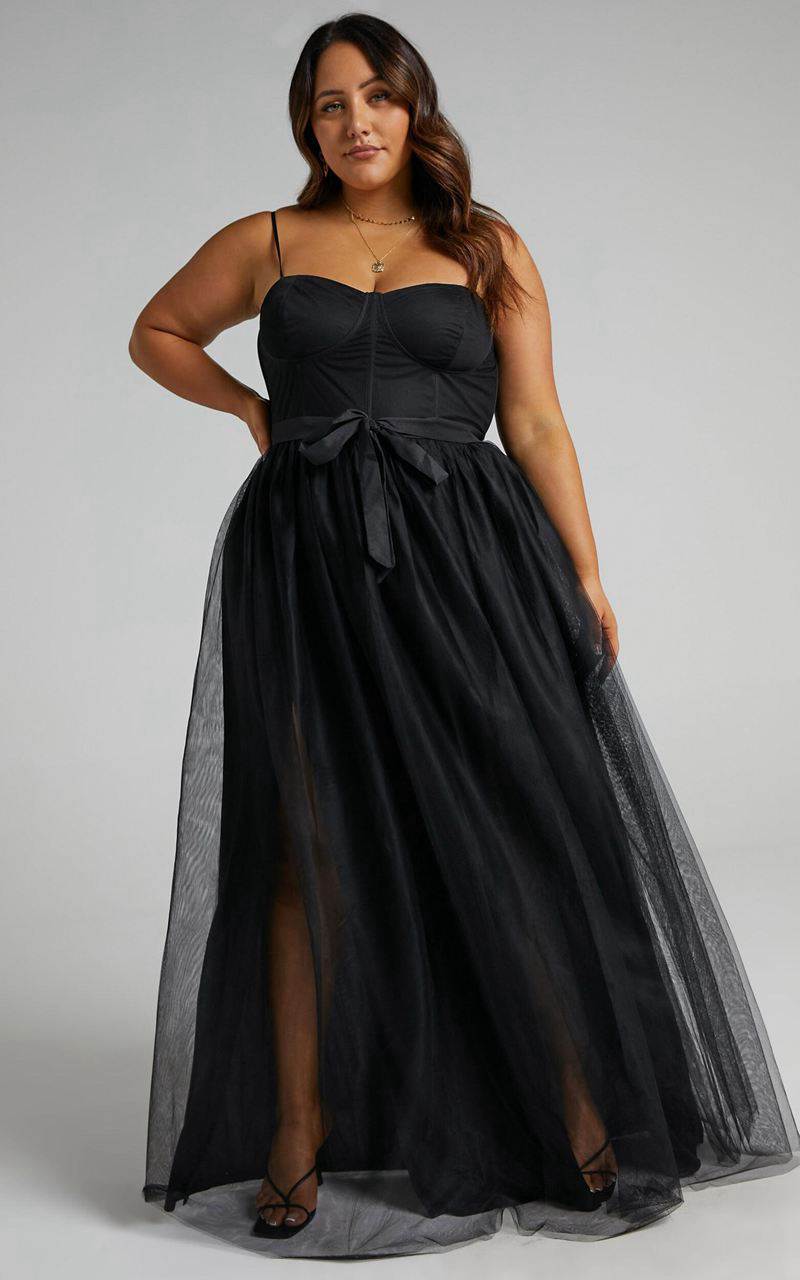 Showpo At The Altar Midi Dress - Bodice Dress Black | BOEDWK678