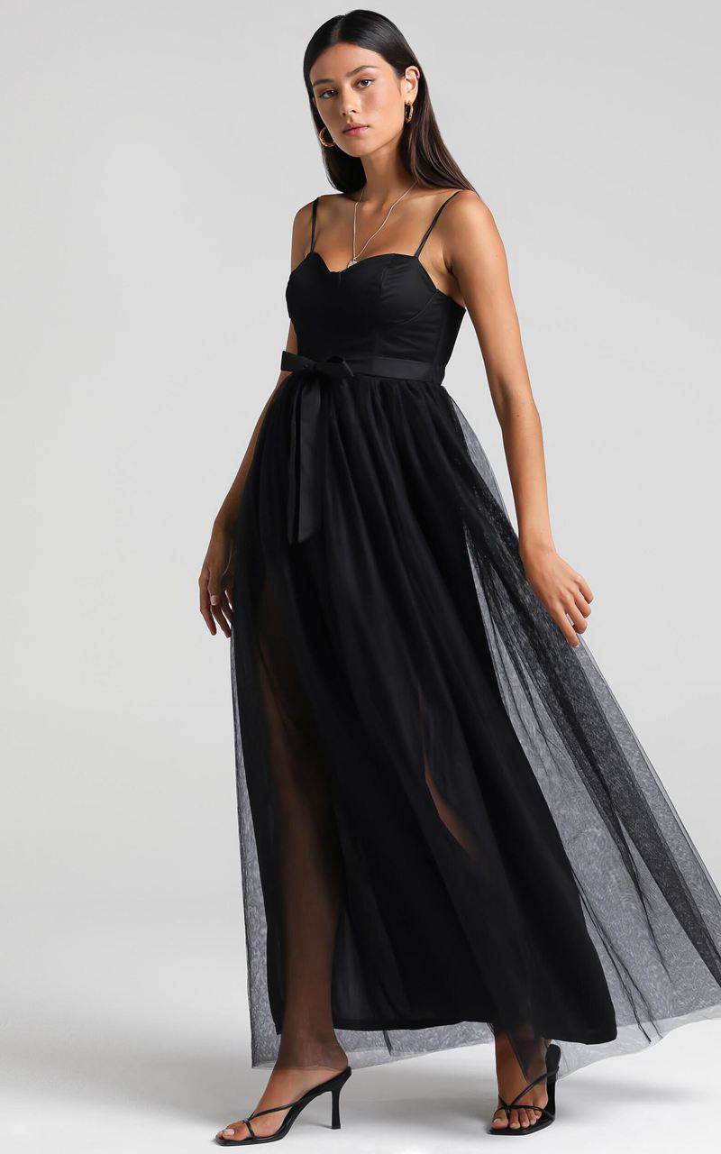 Showpo At The Altar Midi Dress - Bodice Dress Black | BOEDWK678