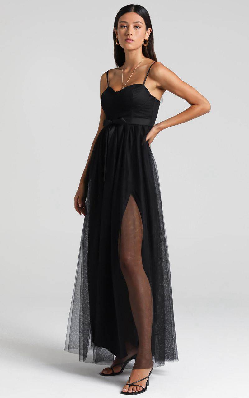 Showpo At The Altar Midi Dress - Bodice Dress Black | BOEDWK678