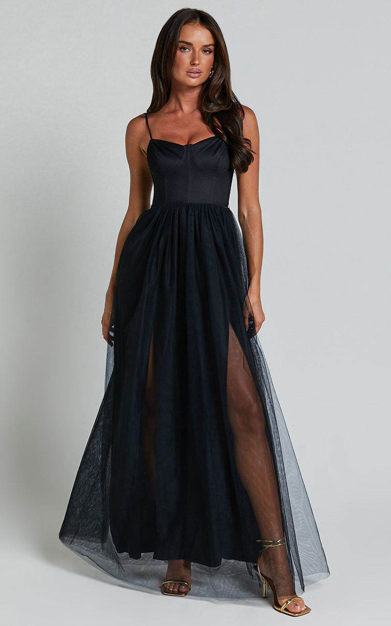 Showpo At The Altar Midi Dress - Bodice Dress Black | BOEDWK678