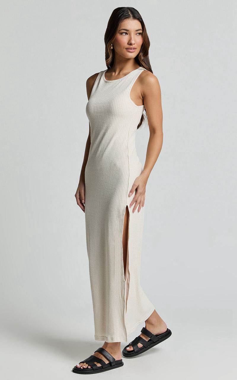 Showpo Avery Midi Dress - Scoop Neck Column Dress Cream | HDTWVI456