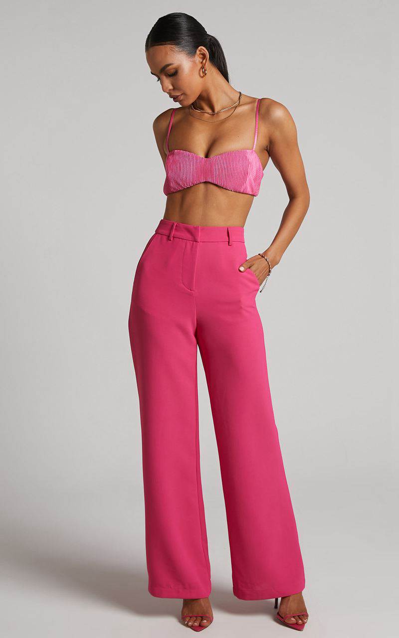 Showpo Beca Bralette - Plisse Sweetheart Bralette Hot Pink | JRDXOS852