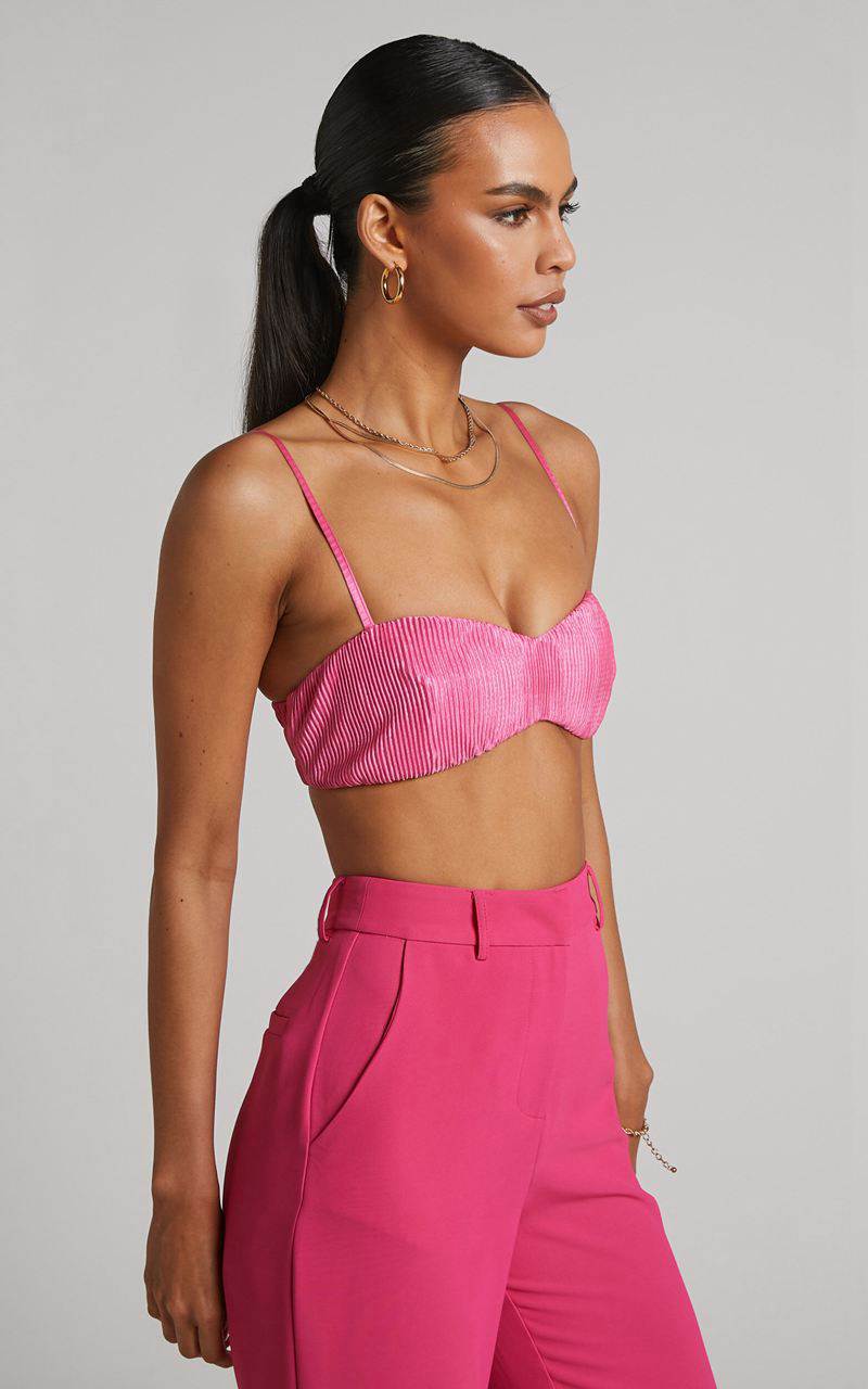 Showpo Beca Bralette - Plisse Sweetheart Bralette Hot Pink | JRDXOS852