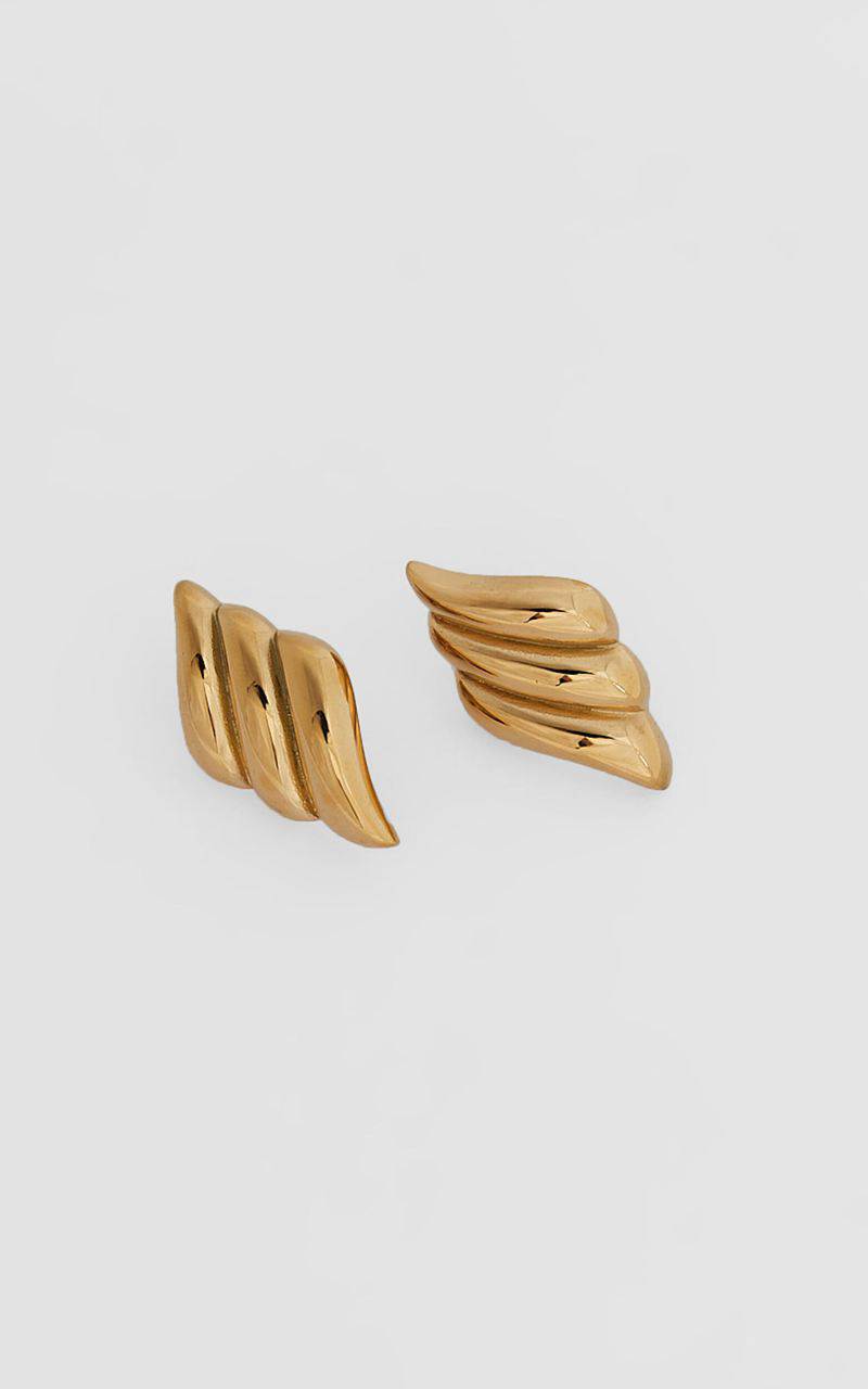 Showpo Becky Earrings - Asymmetric Croissant Earrings Gold | FQJMHG614