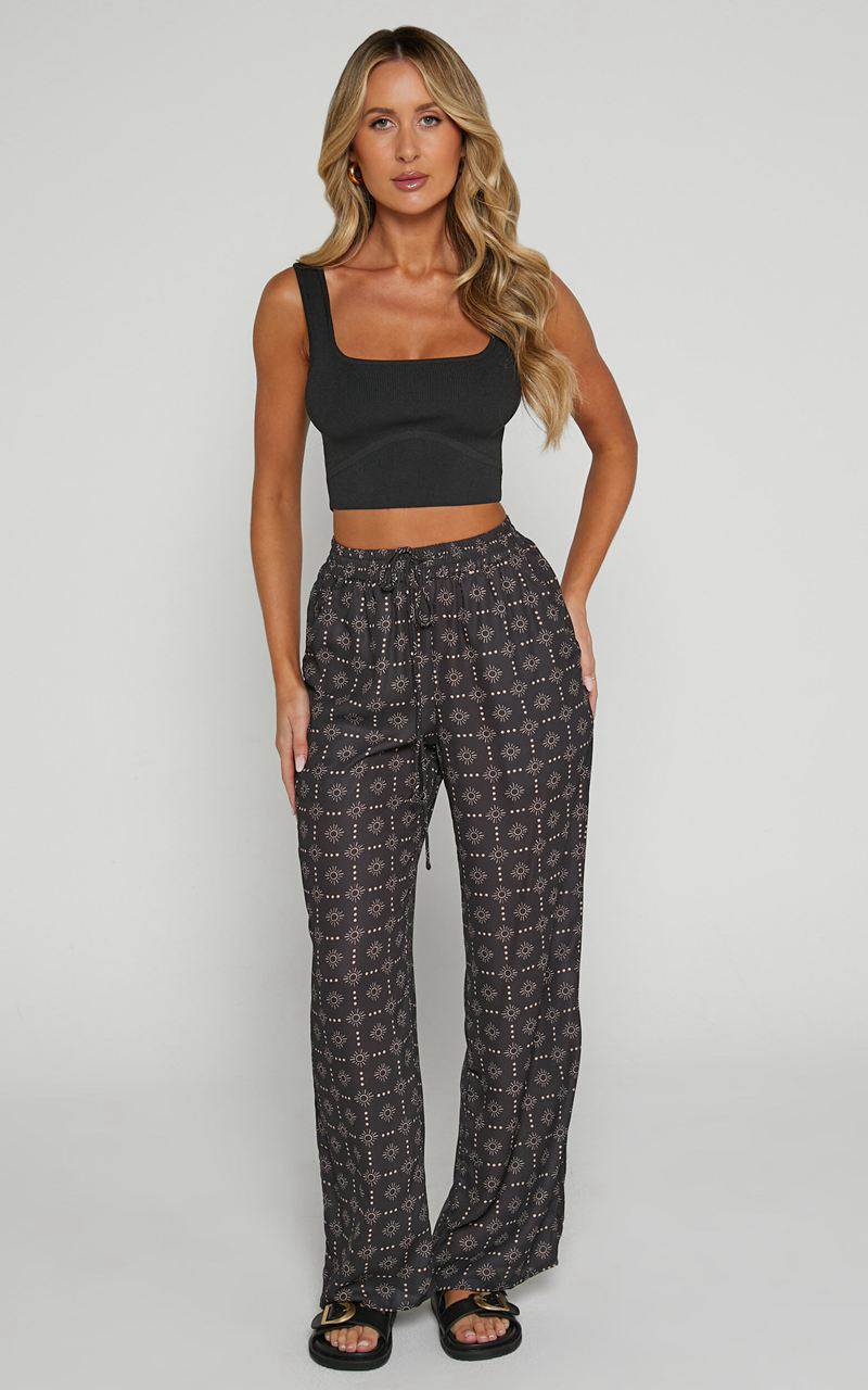 Showpo Brunita Pants - Mid Waisted Relaxed Elastic Waist Pants Sol De Cruz | OVHAZL430