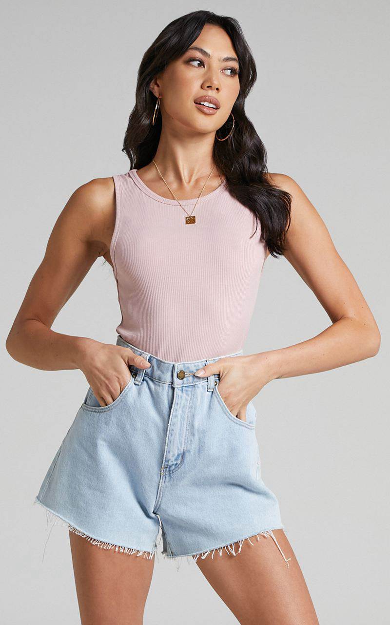 Showpo Can\'t You Tell Top - Ribbed Tank Top Dusty Pink | GAWQRE389