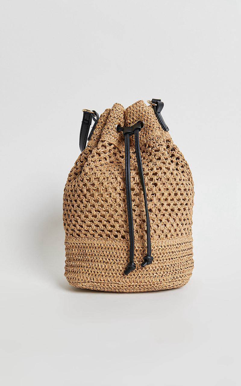 Showpo Capri Bag - Woven Bucket Bag With Pu Straps Natural | EXDAMI149