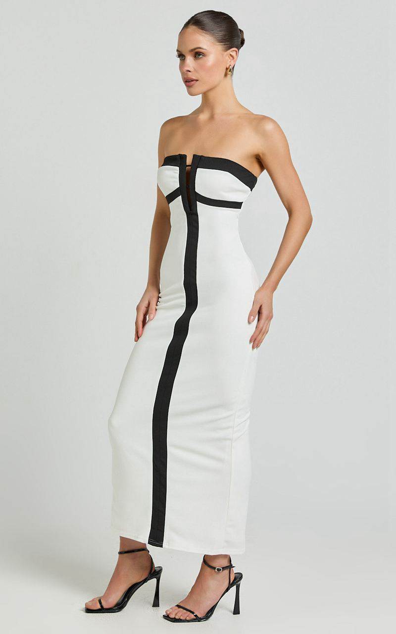 Showpo Catherine Midi Dress - Strapless Cup Bust Pencil Dress White | TJUNPA958