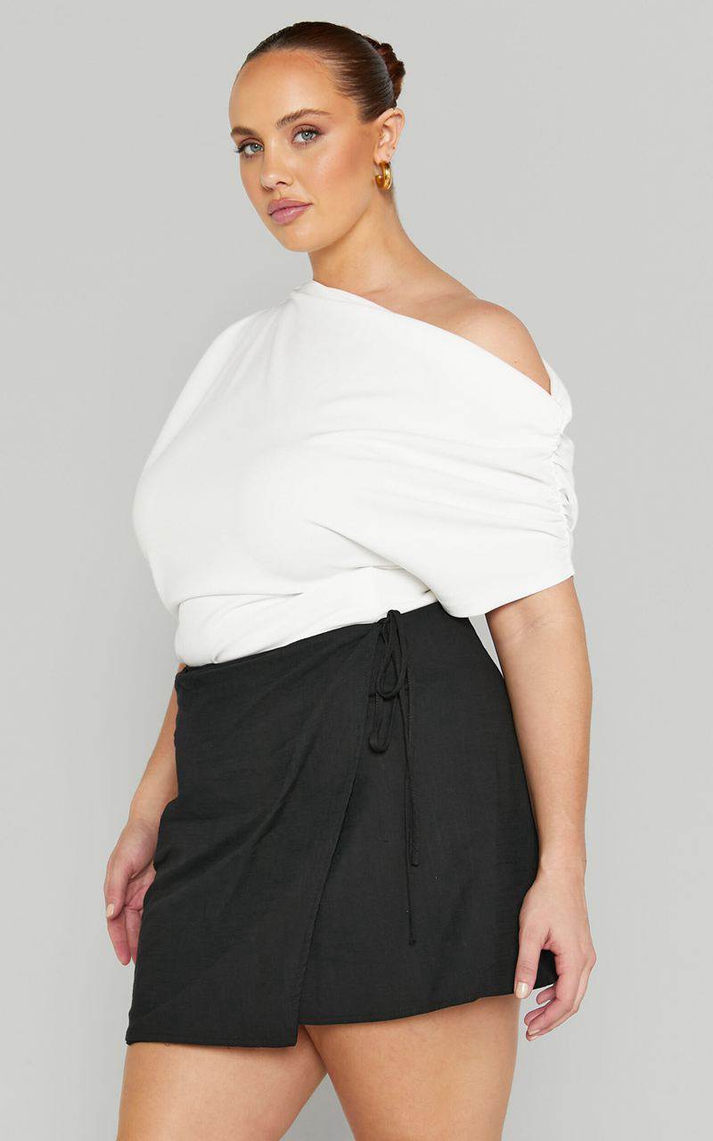 Showpo Chevy Mini Skirt - Wrap Skirt Black | EHWZNR451