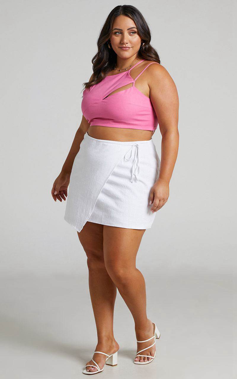 Showpo Chevy Mini Skirt - Wrap Skirt White | FGTSWB053