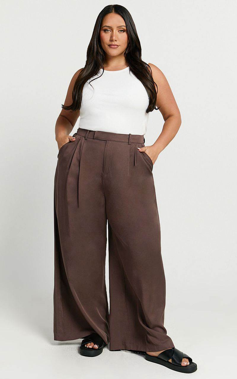 Showpo Clarke Pants - High Waist Wide Leg Pants Slate | KCUASW615