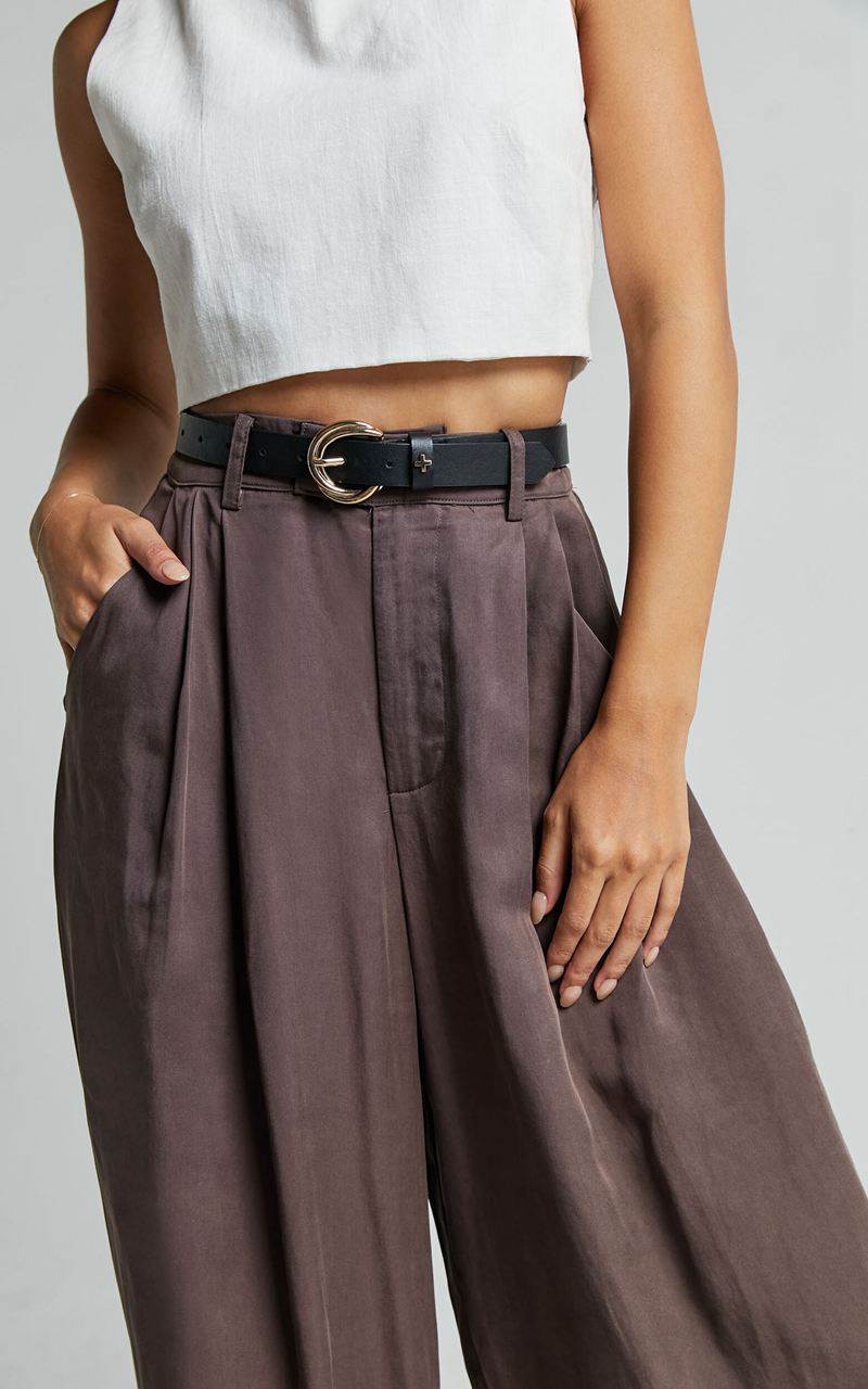 Showpo Clarke Pants - High Waist Wide Leg Pants Slate | KCUASW615