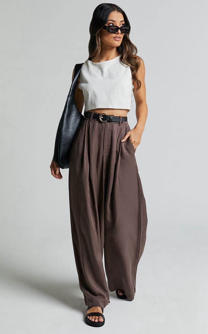 Showpo Clarke Pants - High Waist Wide Leg Pants Slate | KCUASW615