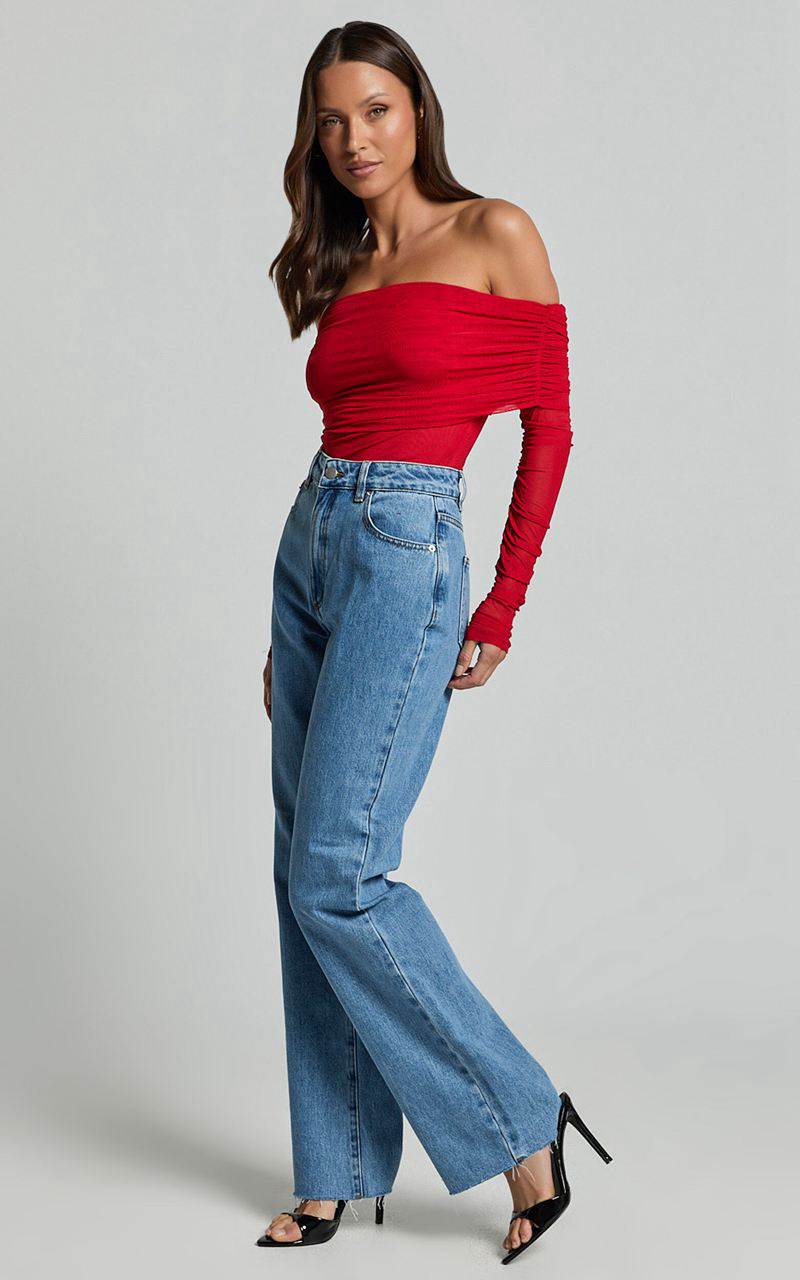 Showpo Dexter Jeans - High Waisted Straight Leg Denim Jeans Blue | TDBSZV526