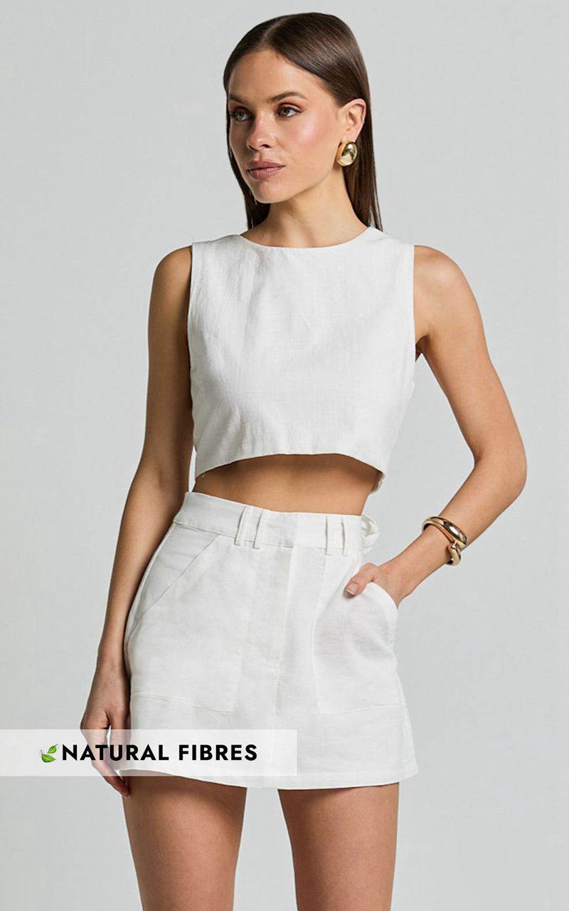 Showpo Dream Skort - High Waisted A Line Skort Off White | RAOQEW026