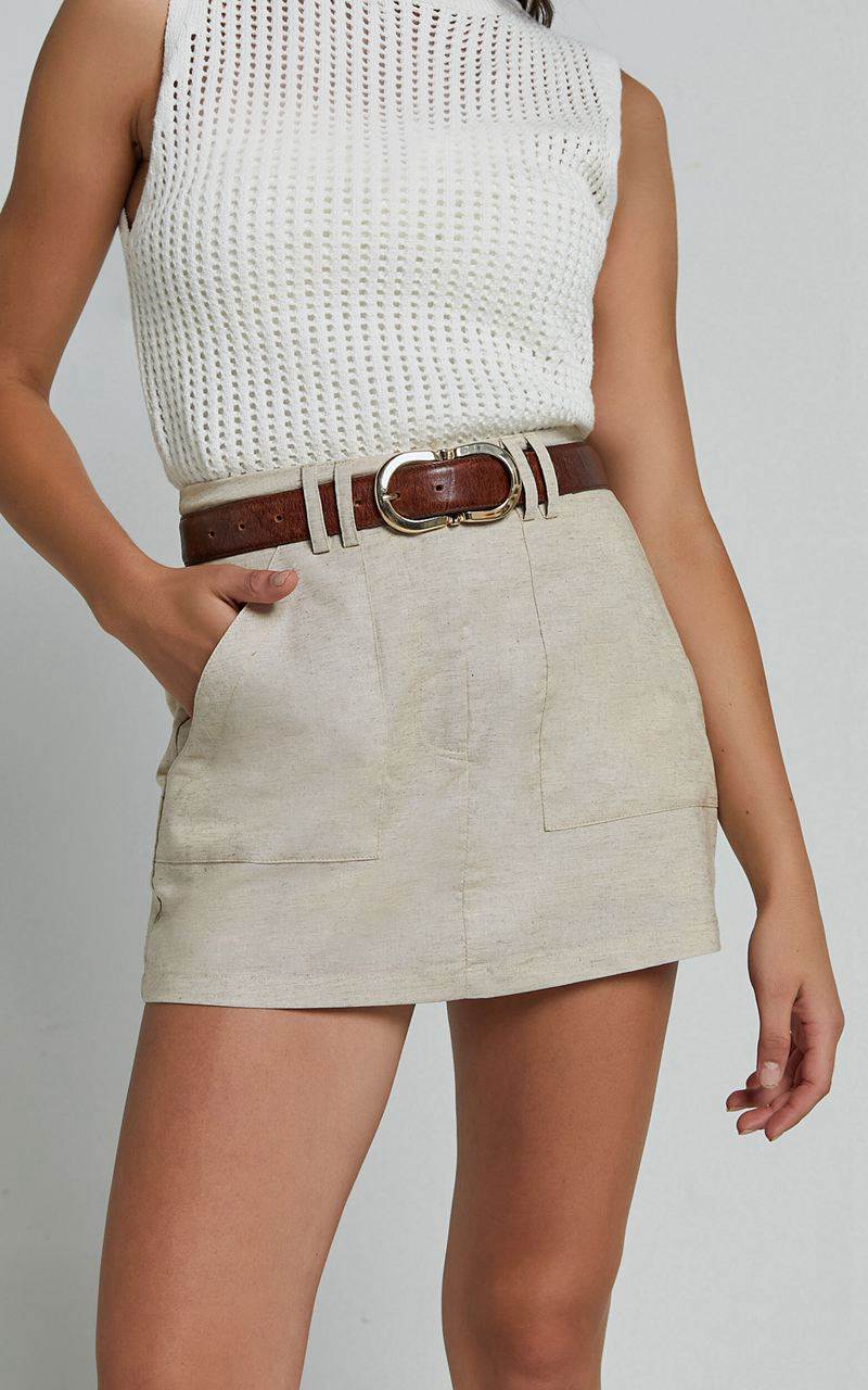 Showpo Dream Skort - High Waisted A Line Skort Natural | ALVOHT012