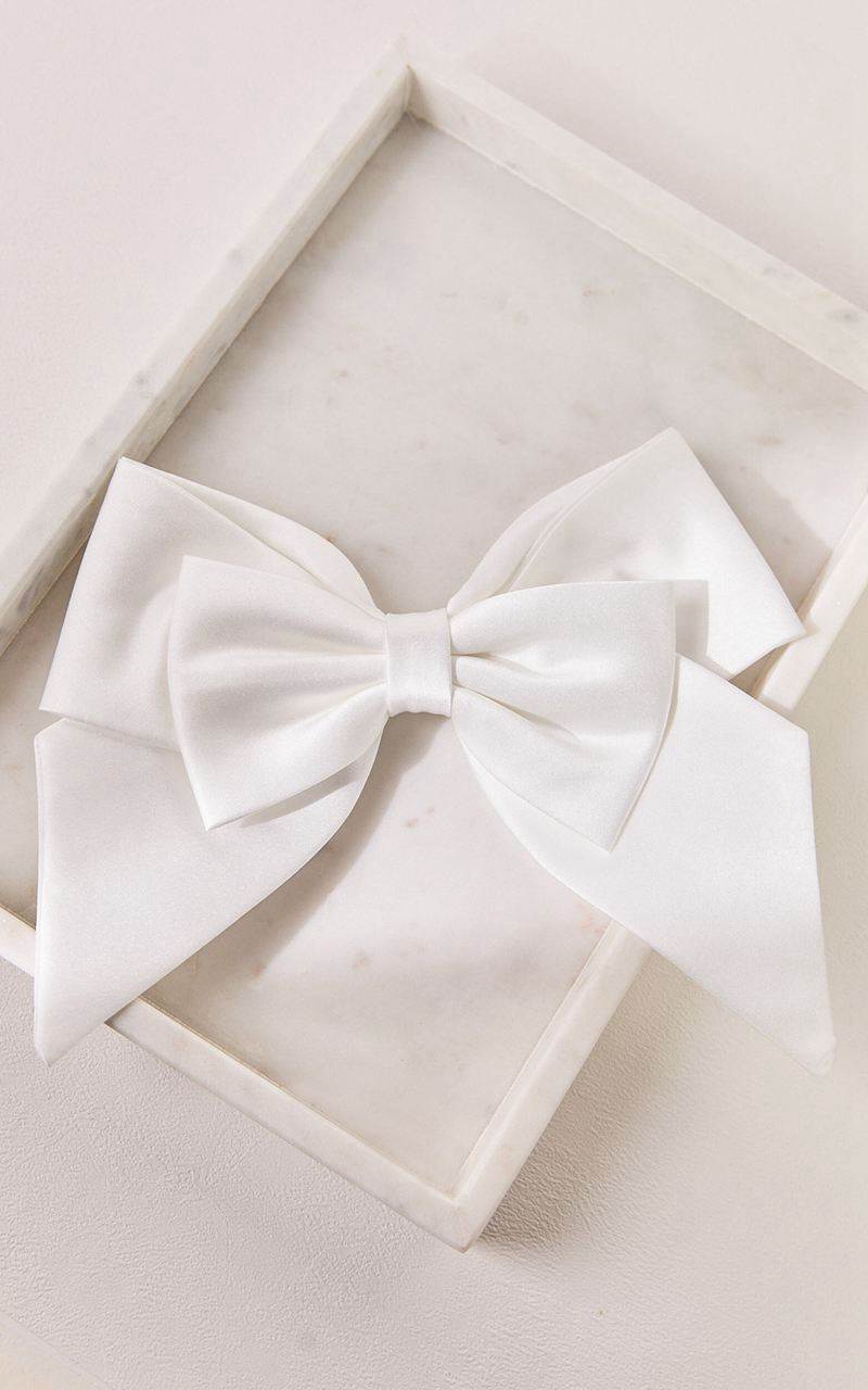 Showpo Felicity Bow Hair Clip White | CQPKXB430