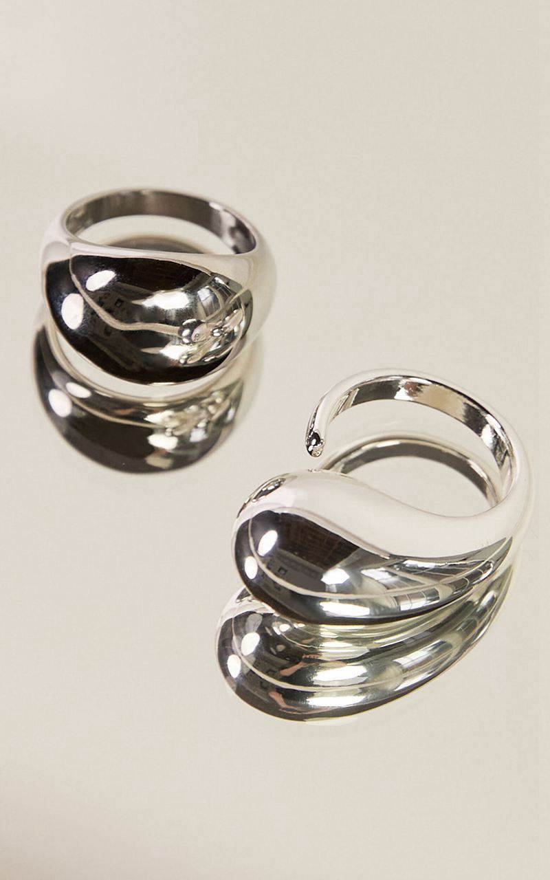 Showpo Fergie 2 Ring Pack - Bubble Chunky Rings Silver | KCMLVW376