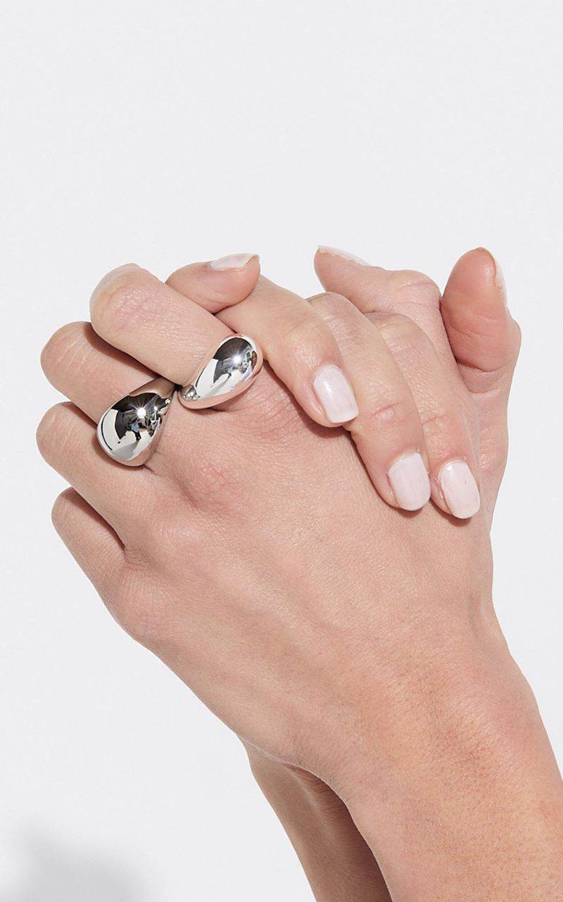 Showpo Fergie 2 Ring Pack - Bubble Chunky Rings Silver | KCMLVW376