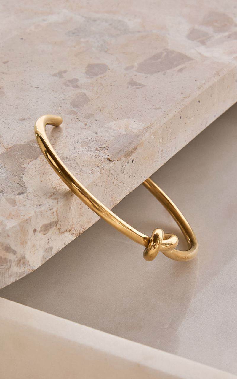 Showpo Gladys Bracelet - Thin Band Knot Detail Bracelet Gold | KYJTNF397