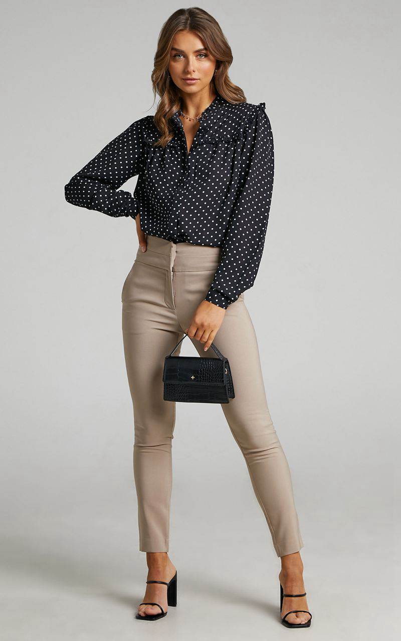 Showpo Hailey Trousers - High Waisted Trouser Stone | ESCMWR548