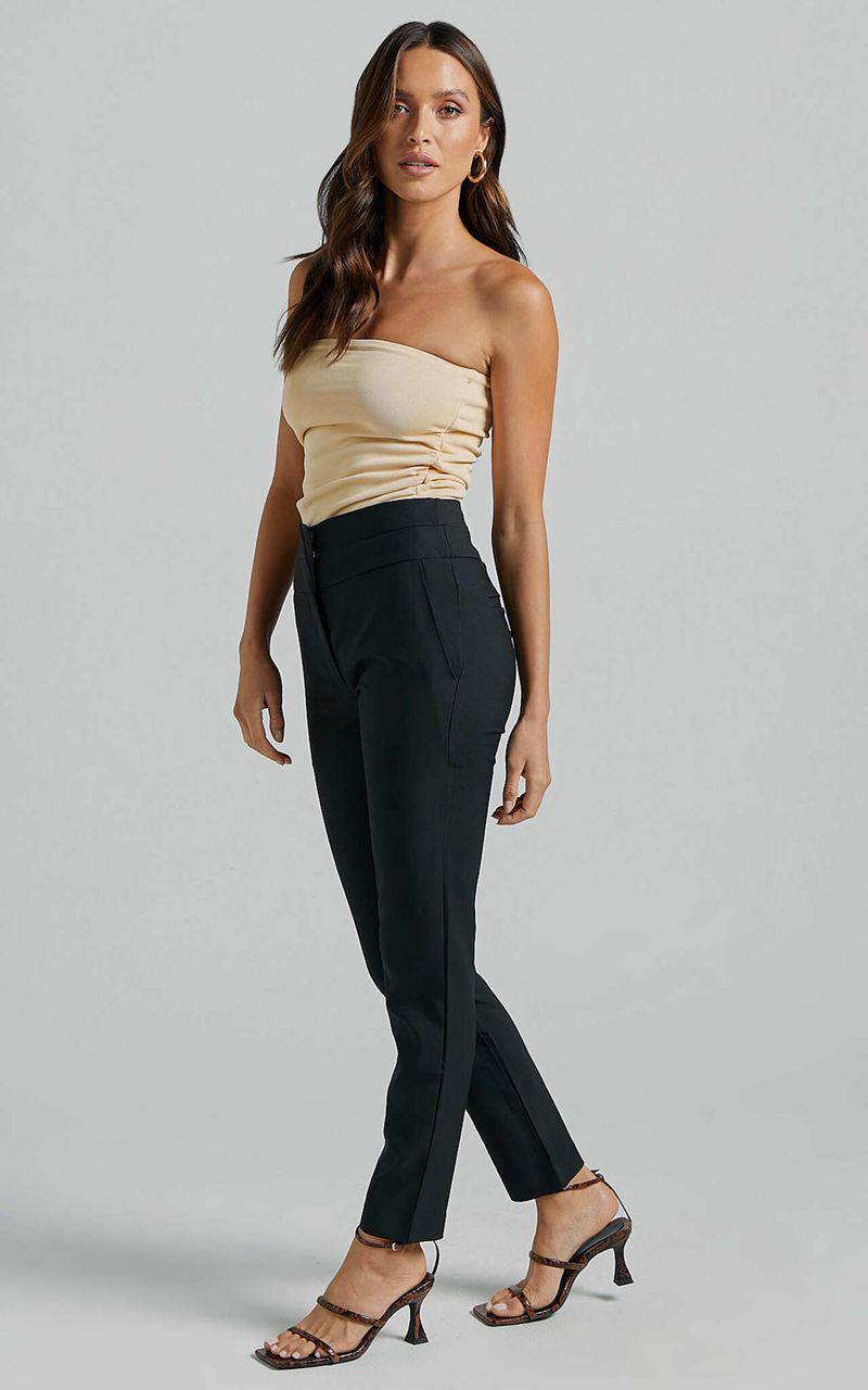 Showpo Hailey Trousers - High Waisted Trouser Black | DPNQCM864