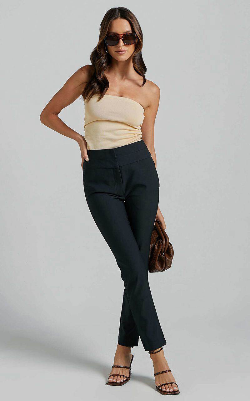 Showpo Hailey Trousers - High Waisted Trouser Black | DPNQCM864