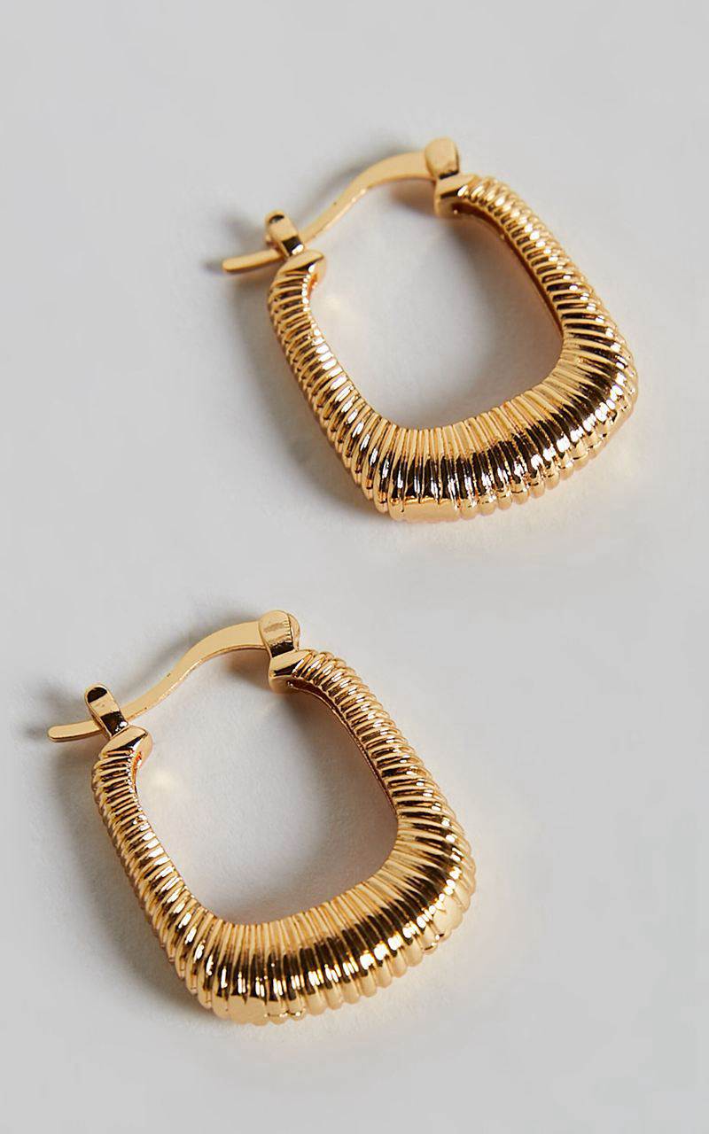 Showpo Hannah Earrings - Square Hoop Earrings Gold | CGJQDW850