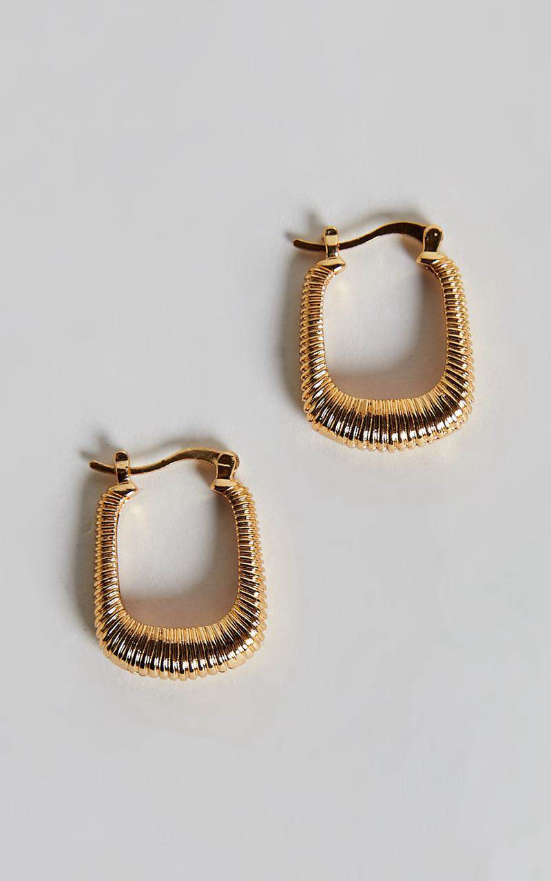 Showpo Hannah Earrings - Square Hoop Earrings Gold | CGJQDW850