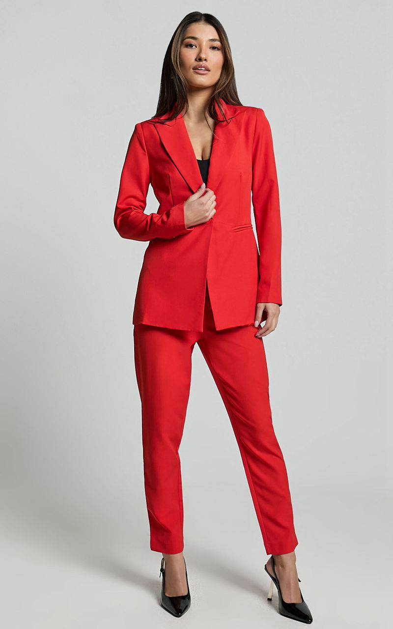 Showpo Hermie Blazer - Single Breasted Blazer Red | AFUILH276